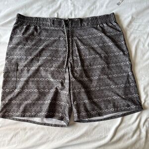 Far West Men's Aztec Swim Trunks Board Shorts Gray Size 2XL Tribal Mesh Brief